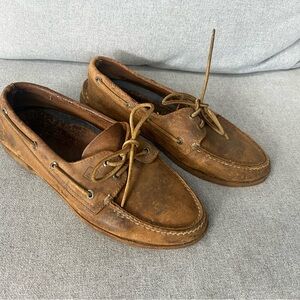 Men's Tan Sperry Topsider Boat Shoes- newly re-soled